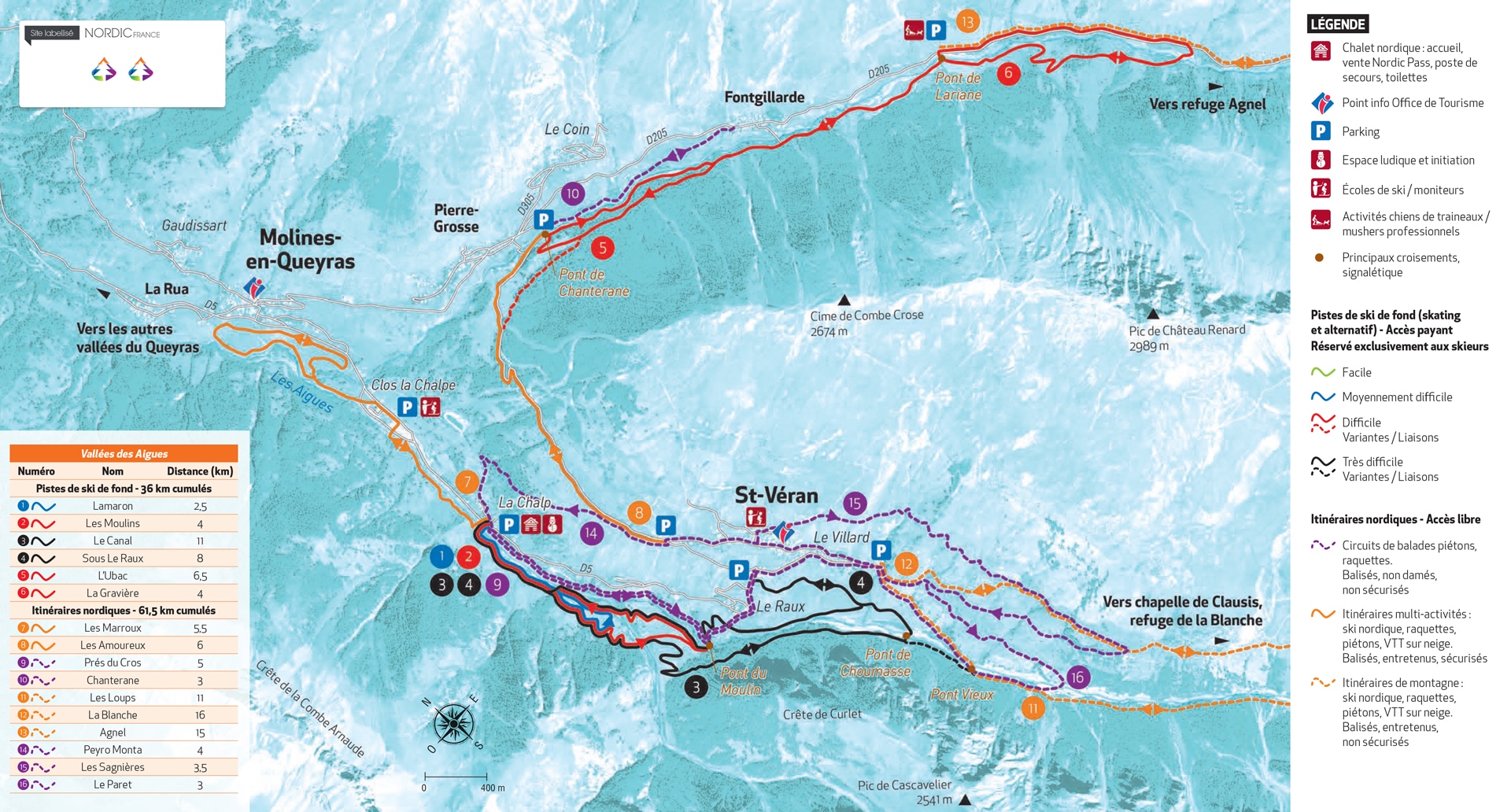 Plan Saint Veran ski de fond ski nordique